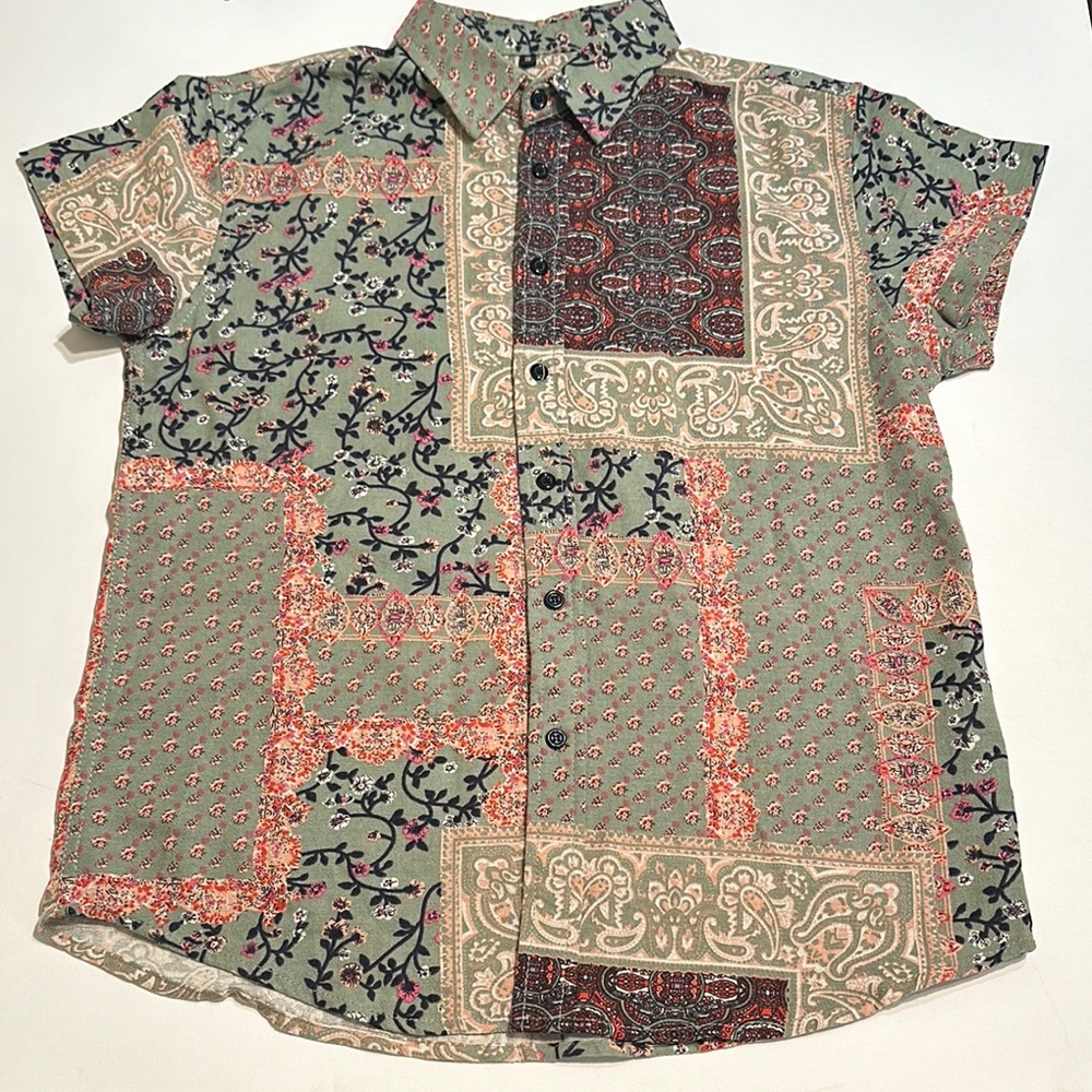 NEW SHEIN MENS BUTTON UP TOP
